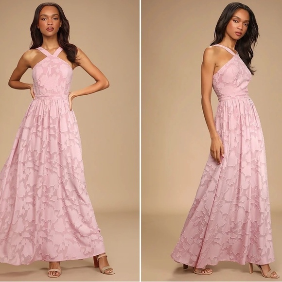 LULU's Prom Wedding Bridesmaid Floral Boho Flowy Sexy Maxi Dress - Picture 1 of 4
